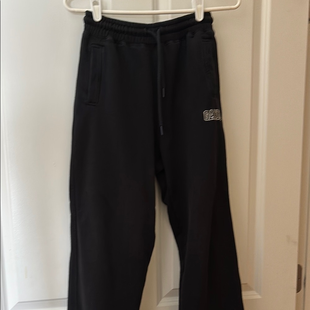 Ganni Black Joggers with Embroidered Logo
